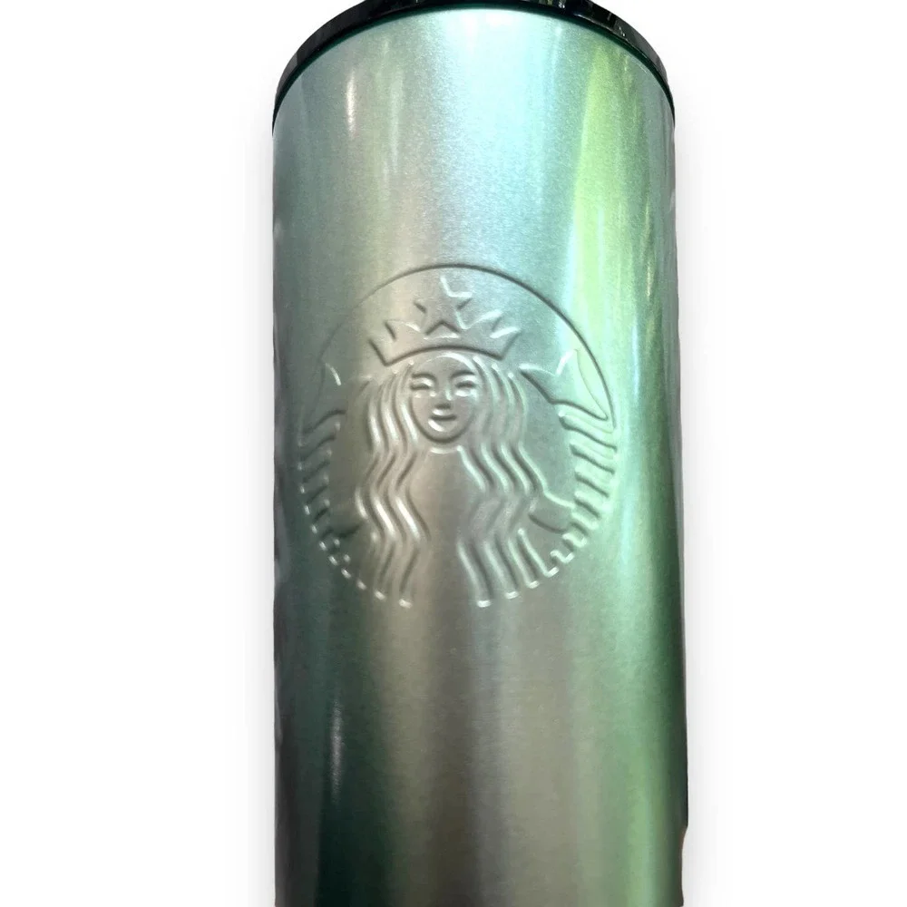 2022 Starbucks Green Ombre Stainless Steel Tumbler 16 oz Cold Cup NEW